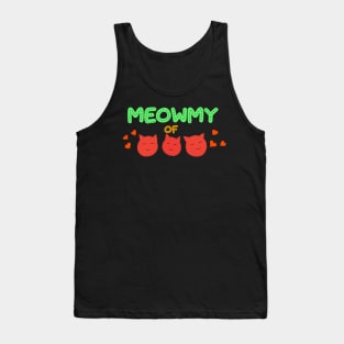 Meowmy of three girls Tank Top